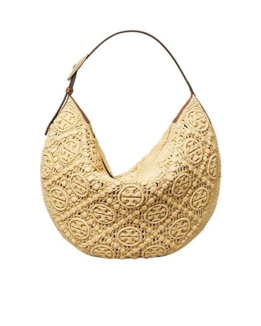 Tory Burch Metallic T Monogram Balloon Bag
