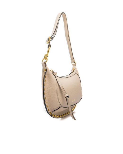 Isabel Marant Natural Oskan Logo Printed Shoulder Bag