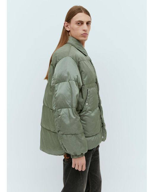 OAMC Green Quilted Snap-Fastening Jacket for men