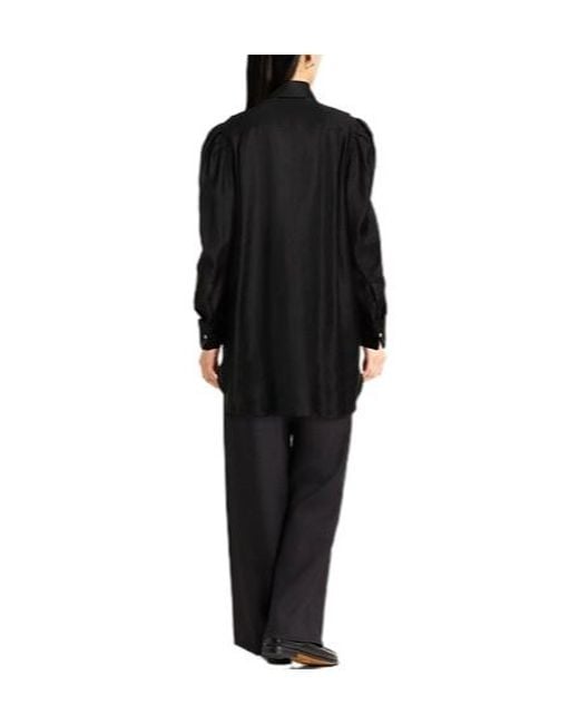 Max Mara Black Solid Colour Shirts Blouses