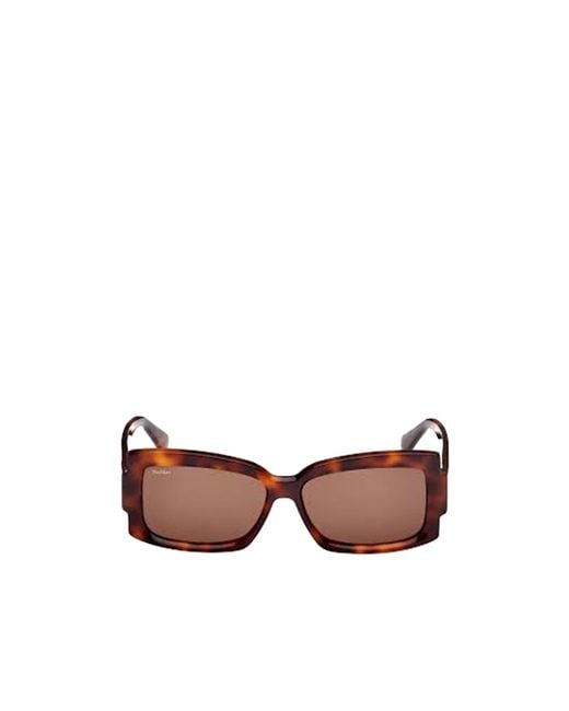 Max Mara Brown Rectangular Frame Sunglasses