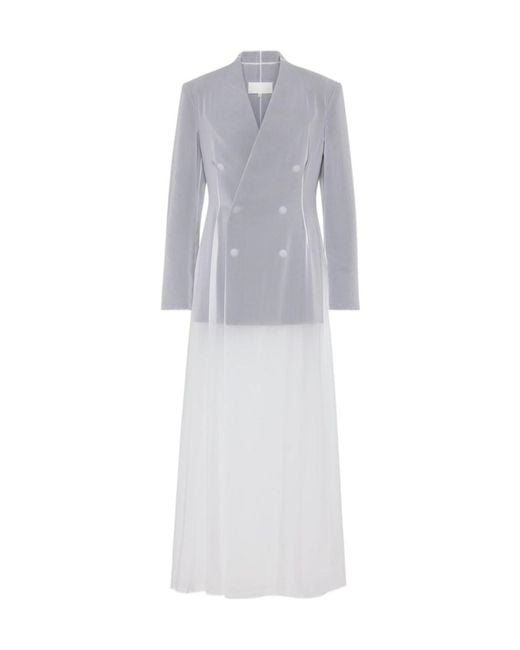Maison Margiela White Covered Tailored Maxi Dress