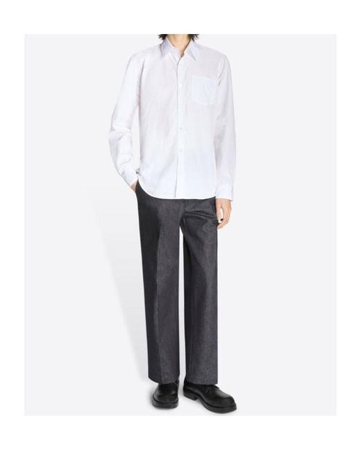 Dries Van Noten White Cotton Poplin Shirt for men