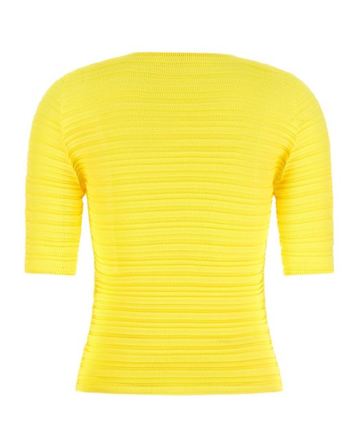 Issey Miyake Yellow Pleated Top