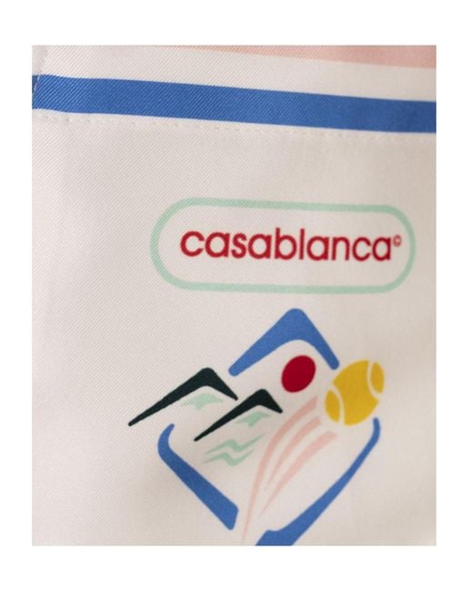 Casablanca Blue Fuji Dream Satin Shorts for men