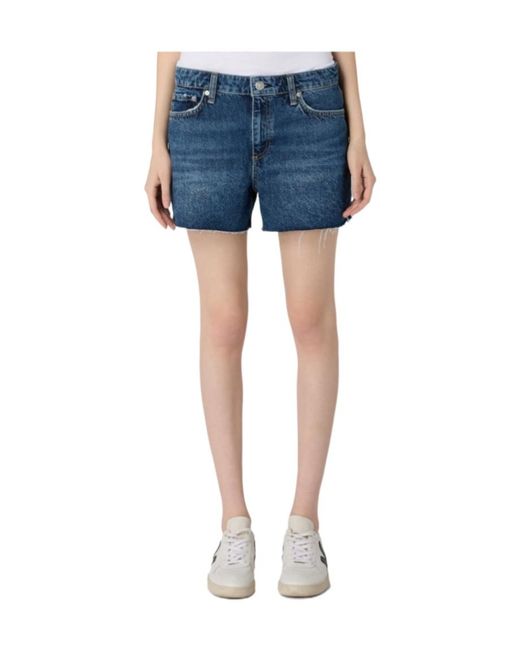 Rag & Bone Blue Denim Shorts With Belt Loops