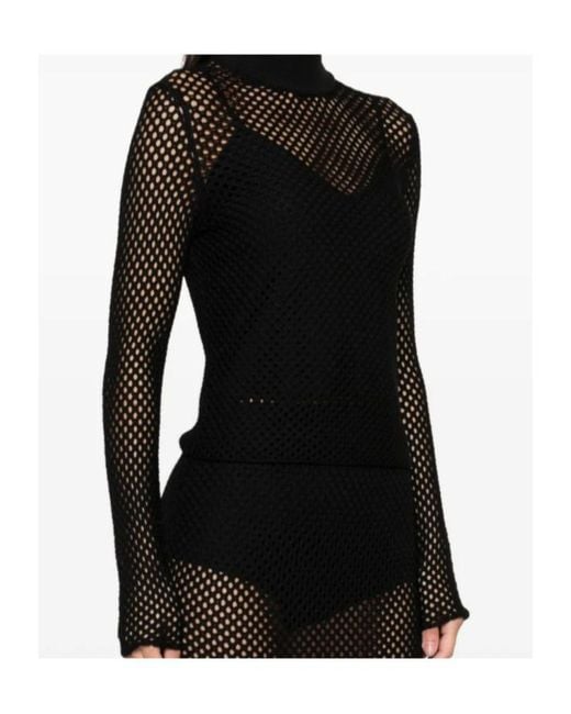 Jonathan Simkhai Black Bexley Mesh Knit Top