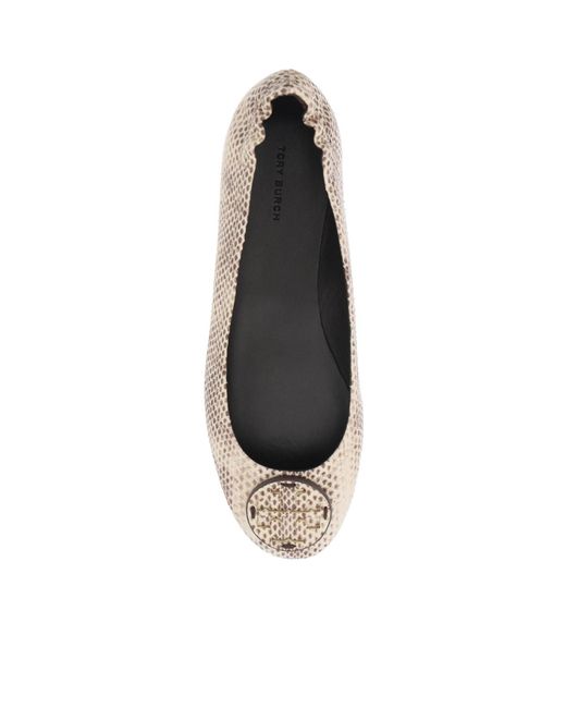 Tory Burch Natural Minnie Travel Ballerine Shoes
