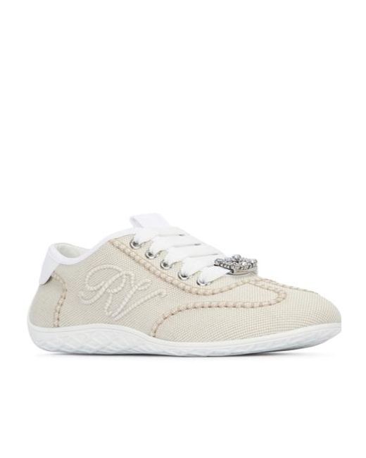 Roger Vivier White Viv Up Low Embellished Sneakers
