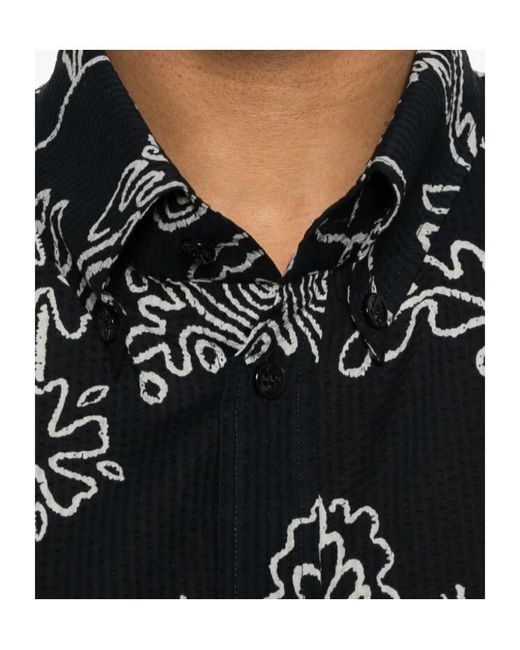 Giorgio Armani Black All-Over Printed Long-Sleeved Shirt for men