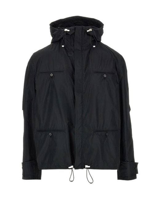 Ferragamo Black Rope And Hooded Casual Jacket for men