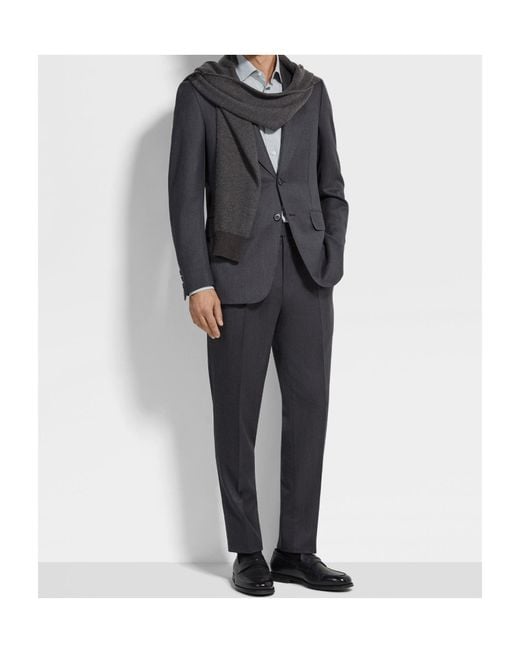 Zegna Black Wool Suit for men