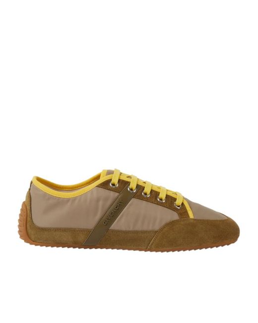 Givenchy Brown Slim Suede-Trimmed Sneakers for men