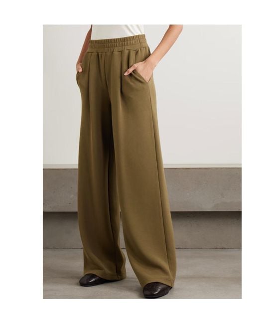 Varley Green The Extra Wide Leg Pleated Doublesoft? Wide-Leg Pants
