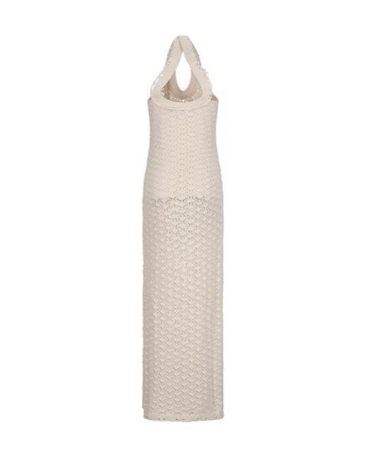 Blumarine White Halterneck Open Back Dress