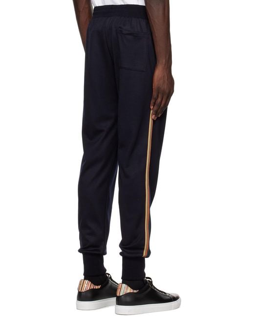 Paul Smith Blue Stripe Detailed Drawstring Jogging Pants for men