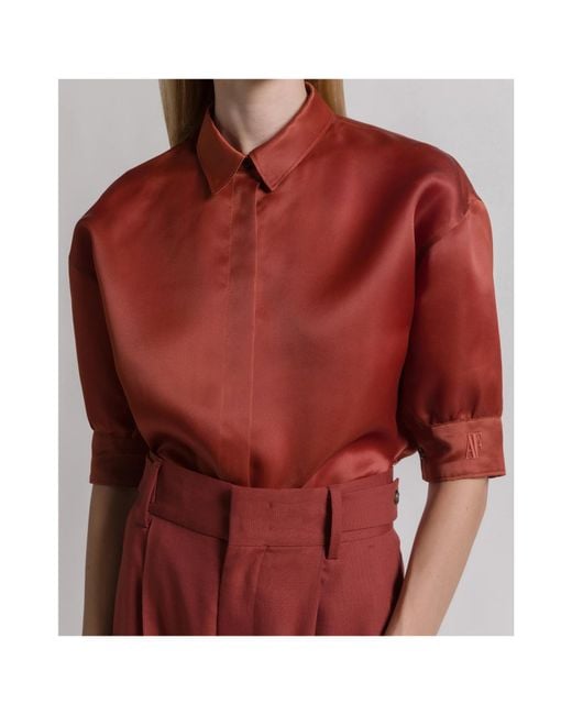 Alberta Ferretti Red Boxy Short-Sleeved Shirt