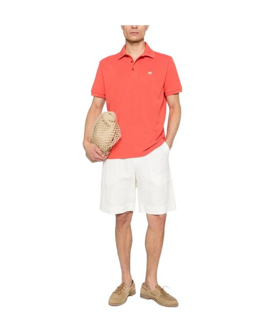 Etro Red Button Polo Shirt for men