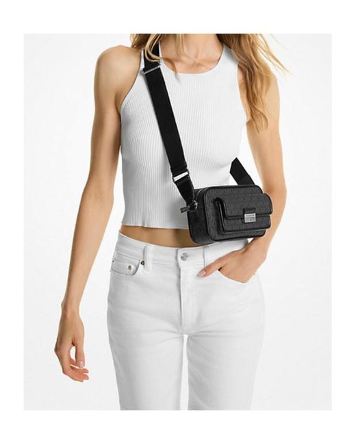 Michael Kors Black Bradshaw Extra-Small Signature Logo Camera Crossbody