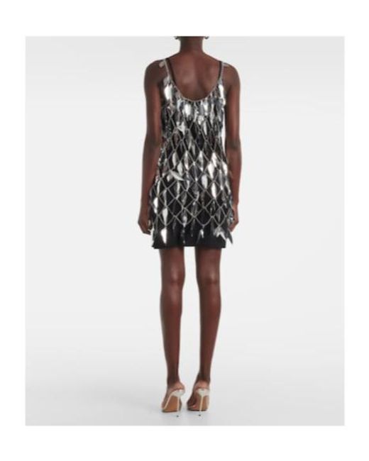 Rabanne Black Chain-Detail Embellished Minidress