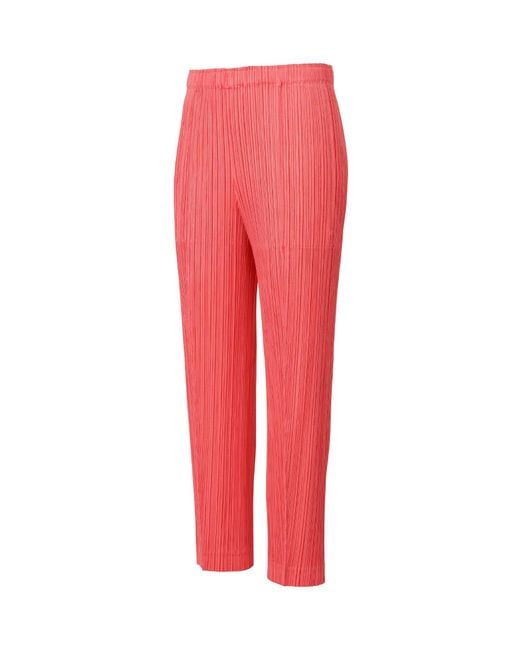 Pleats Please Issey Miyake Red Pleats Please Issey Miyake Thicker Bottoms 1 Trousers