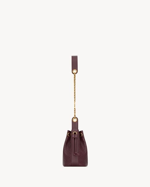 Saint Laurent Purple Cassandre Logo Plaque Bucket Bag