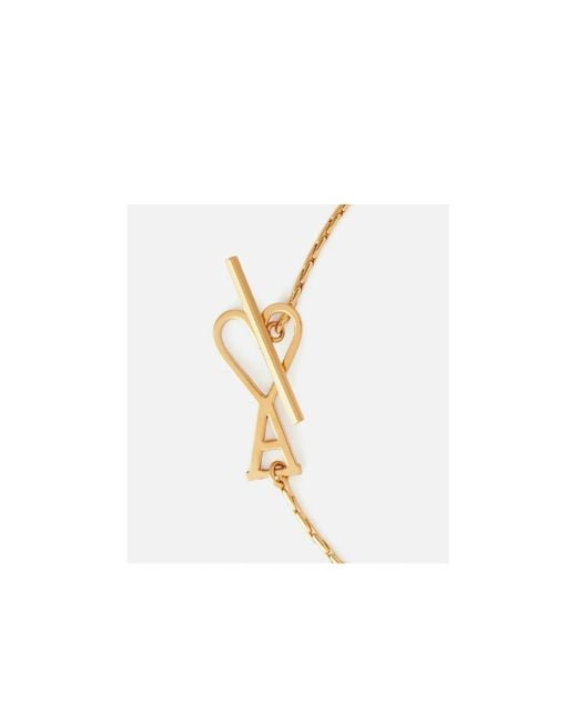 AMI Metallic Ami De Coeur Logo Plaque Chained Bracelet for men