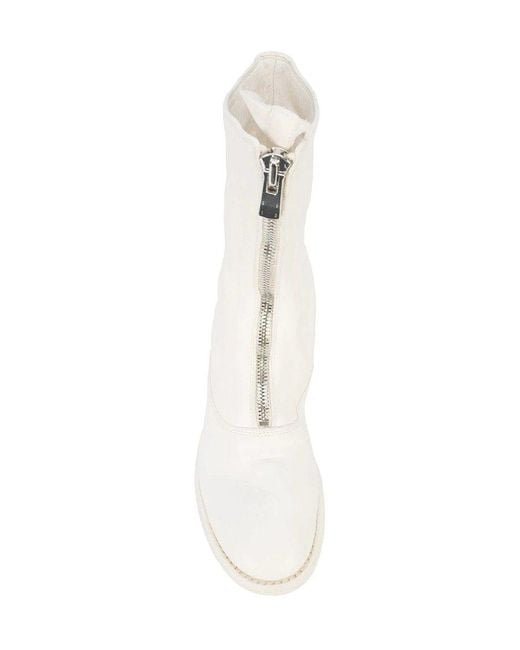 Guidi White 310 Front Zipper Boots