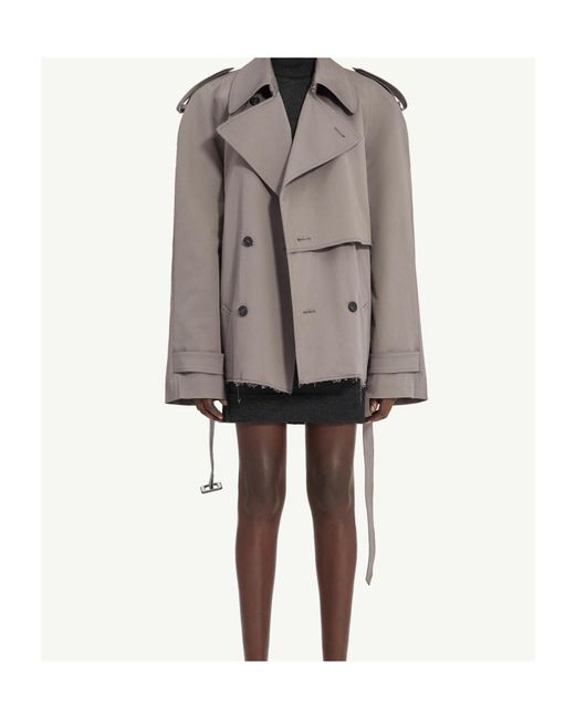 MM6 by Maison Margiela Brown Double-Breasted Belted Jacket