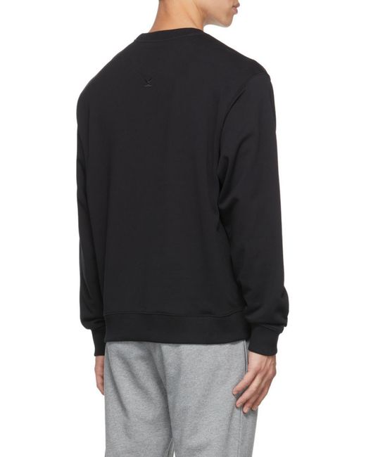 KENZO Black Logo-Print Cotton Sweatshirt for men