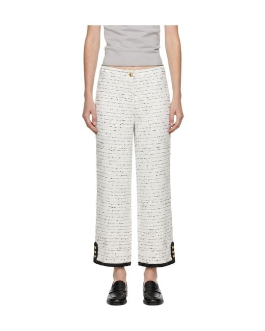 Marissa Chiara White Button Casual Pants