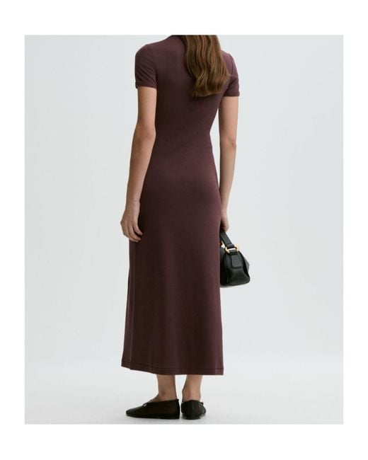By Malene Birger Purple Irina Short-Sleeve Boat-Neck Maxi Dress