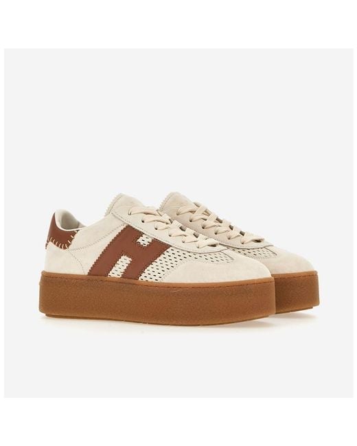 Hogan Brown H-Detail Platform Sneakers