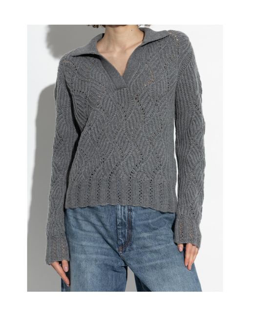 Etro Gray Cable Knitted Jumper