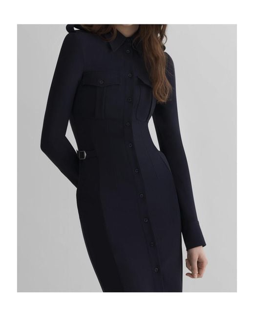 Mugler Black Military Shirt Dress