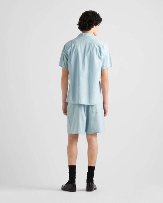 Prada Blue Elasticated Waistband Bermuda Shorts for men
