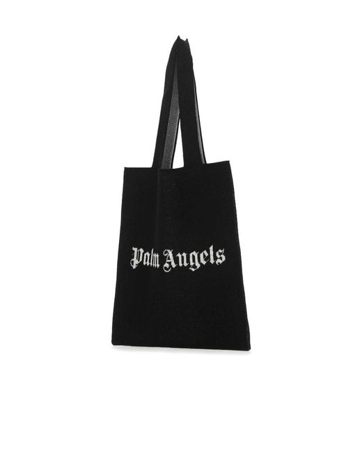 Palm Angels Black Logo Printed Tote Bag for men
