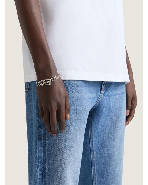 Givenchy Metallic Logo Plaque Chained Bracelet for men