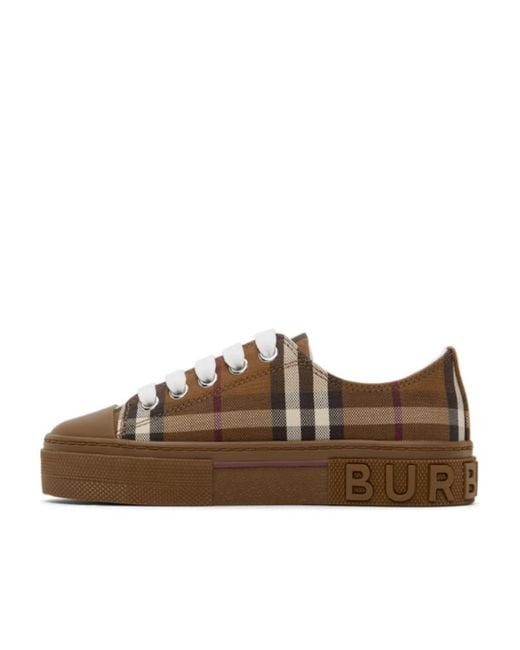 Burberry Brown Check Pattern Sneakers