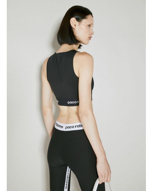 Rabanne Multicolor Logo Detailed Sleeveless Sports Bra