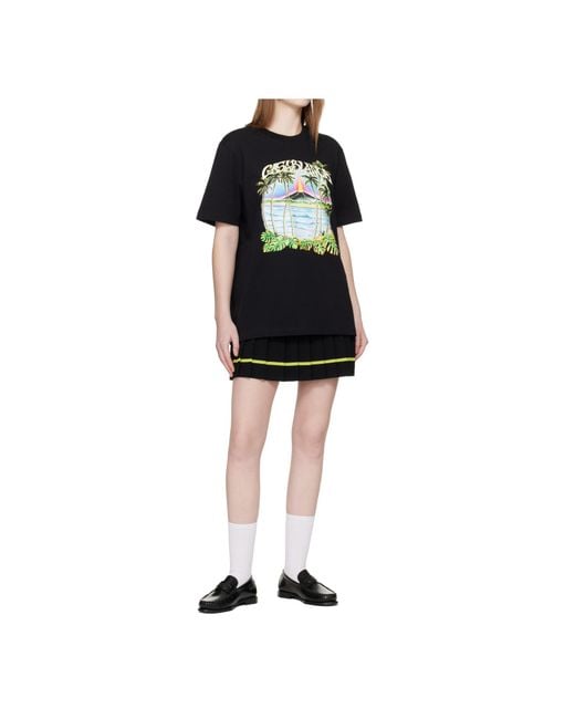 Casablanca Black Printed Short-Sleeved T-Shirt