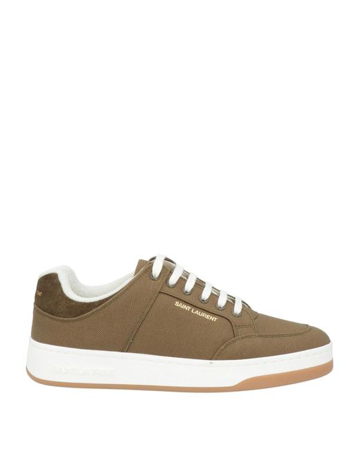 Saint Laurent Metallic Minimalist Low-Top Sneakers