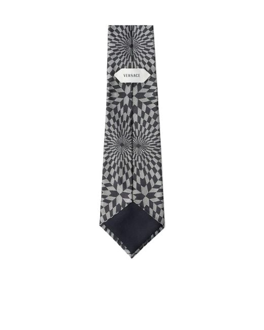 Versace White Jacquard Silk Twill Tie for men