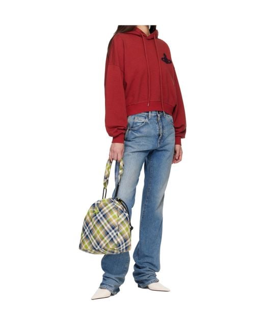 Vivienne Westwood Blue Woven Tartan Bucket Bag
