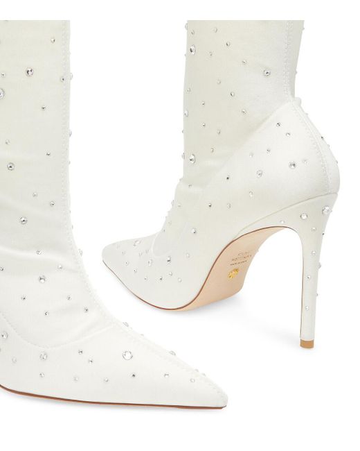 Stuart Weitzman White Crystal-Embellished 110Mm Boots