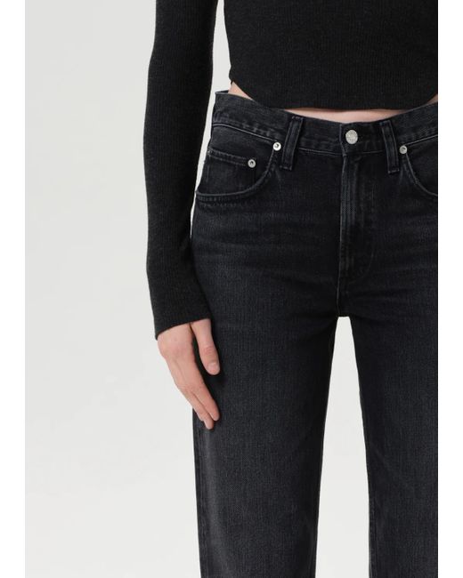 Agolde Black Mid-Rise Flared Leg Jeans