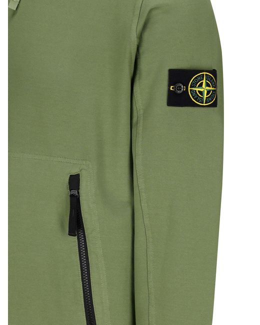 Stone Island Green 60452 Zip-Pocket Hoodie for men
