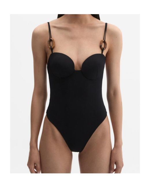 Magda Butrym Black Retro Bustier Swimsuit