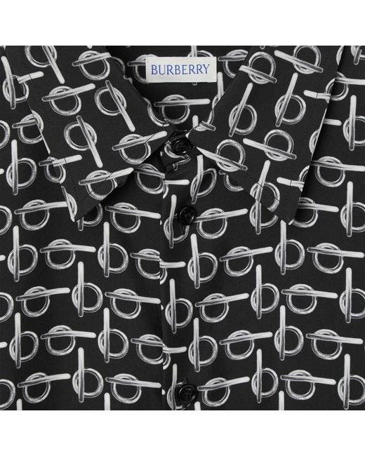 Burberry Gray B-Line Allover Graphic Printed Shirt for men