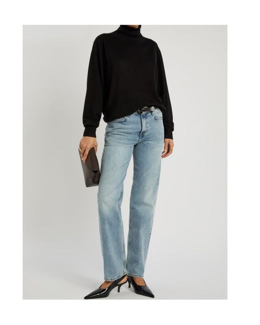 Totême  Black Turtle-Neck Fine-Knit Wool Jumper